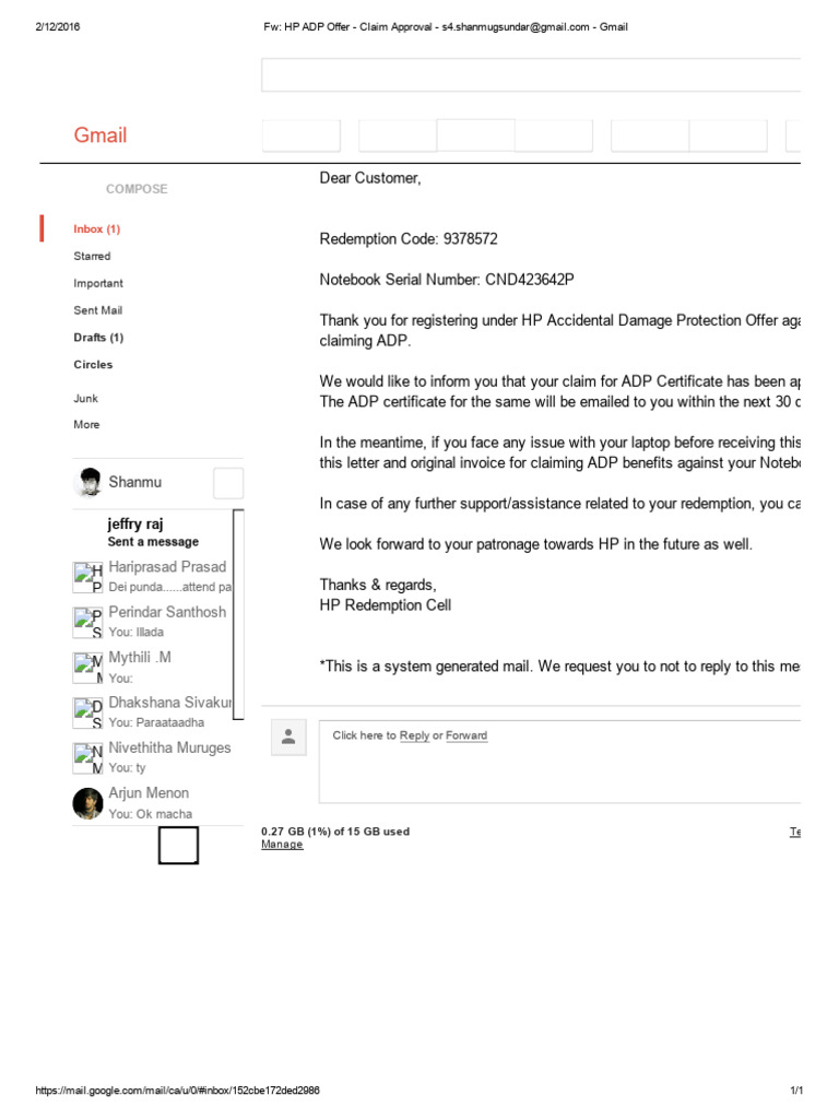 Email Confirmation for ADP Claims | PDF