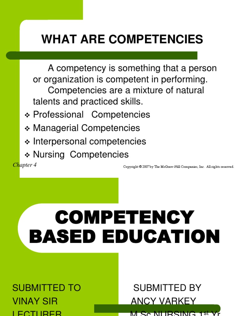 Competency Based Education Competence (Human Resources