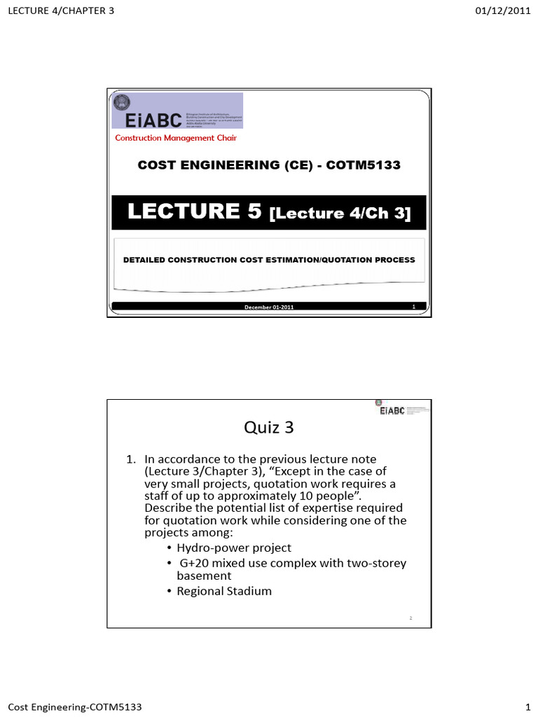 Detailed Construction Cost Estimation Guide | PDF | Risk | Project ...