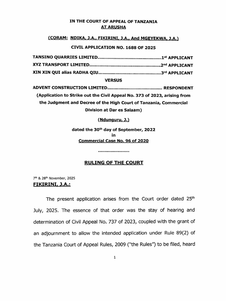 Court Ruling on Civil Application 1688/2025 | PDF | Glossary Of Patent ...