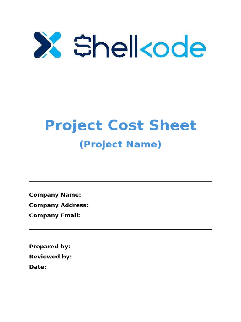 Project Cost Sheet Template | PDF