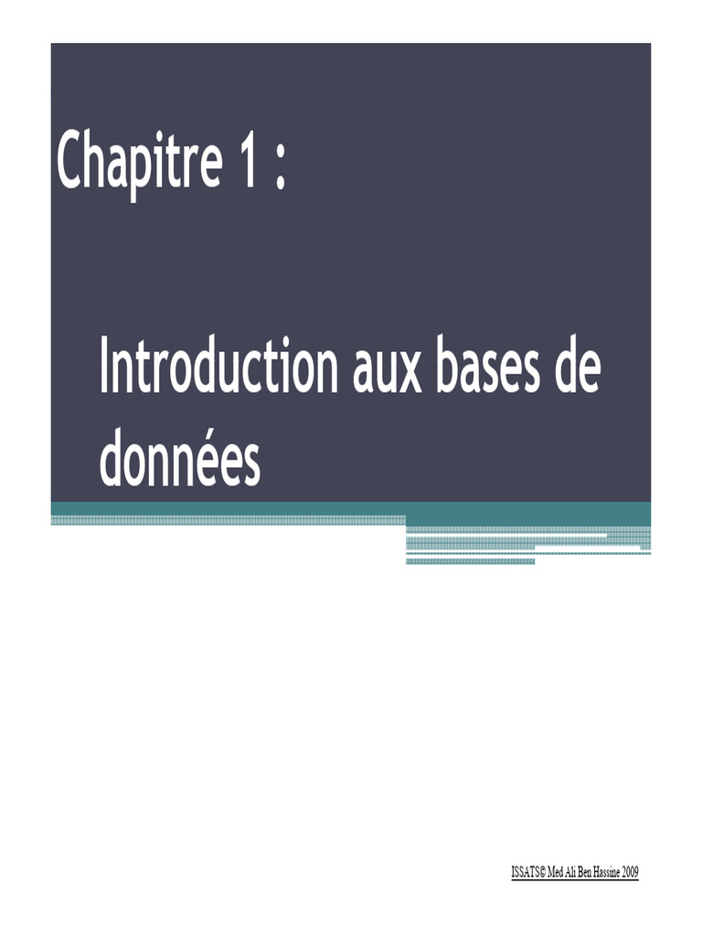 Introduction aux bases de données | PDF | Bases de données | SQL