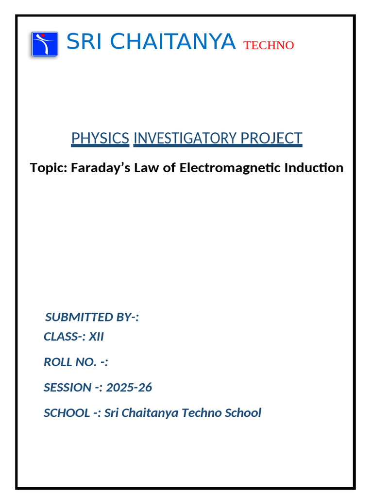 Faraday's Law of Electromagnetic Induction | PDF | Electromagnetic ...