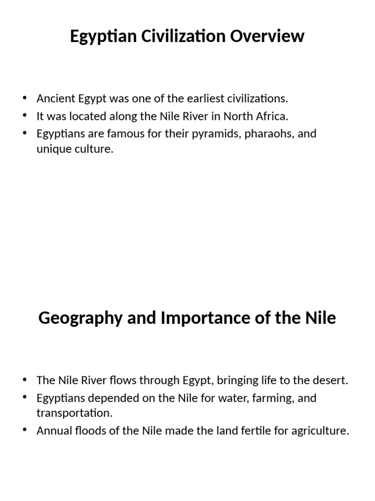 Overview of Ancient Egyptian Civilization | PDF
