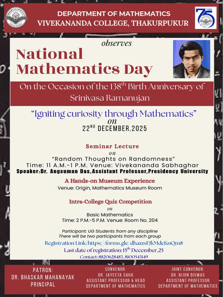 National Mathematics Day 2025 Events | PDF