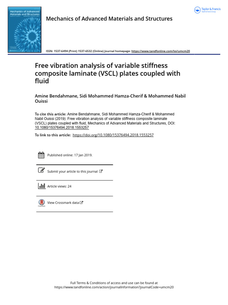 Bendahmane, Hamza-Cherif, Ouissi - 2019 - Free vibration analysis of ...