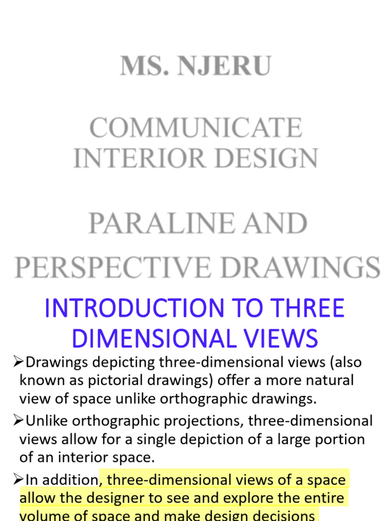 3D Interior Design Drawing Techniques | PDF | Perspective (Graphical ...