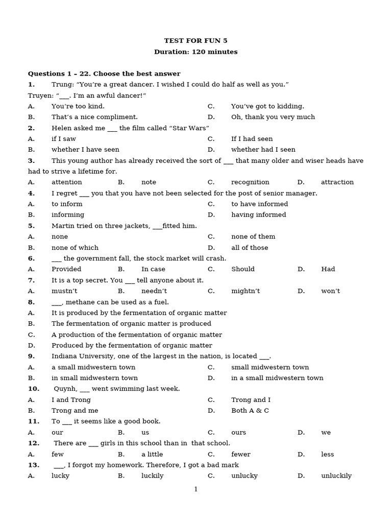 2019-Test For Fun-5 | PDF | Perfume | Cowboys