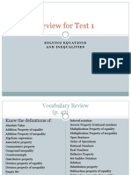 Review for Test 1 Lecturette