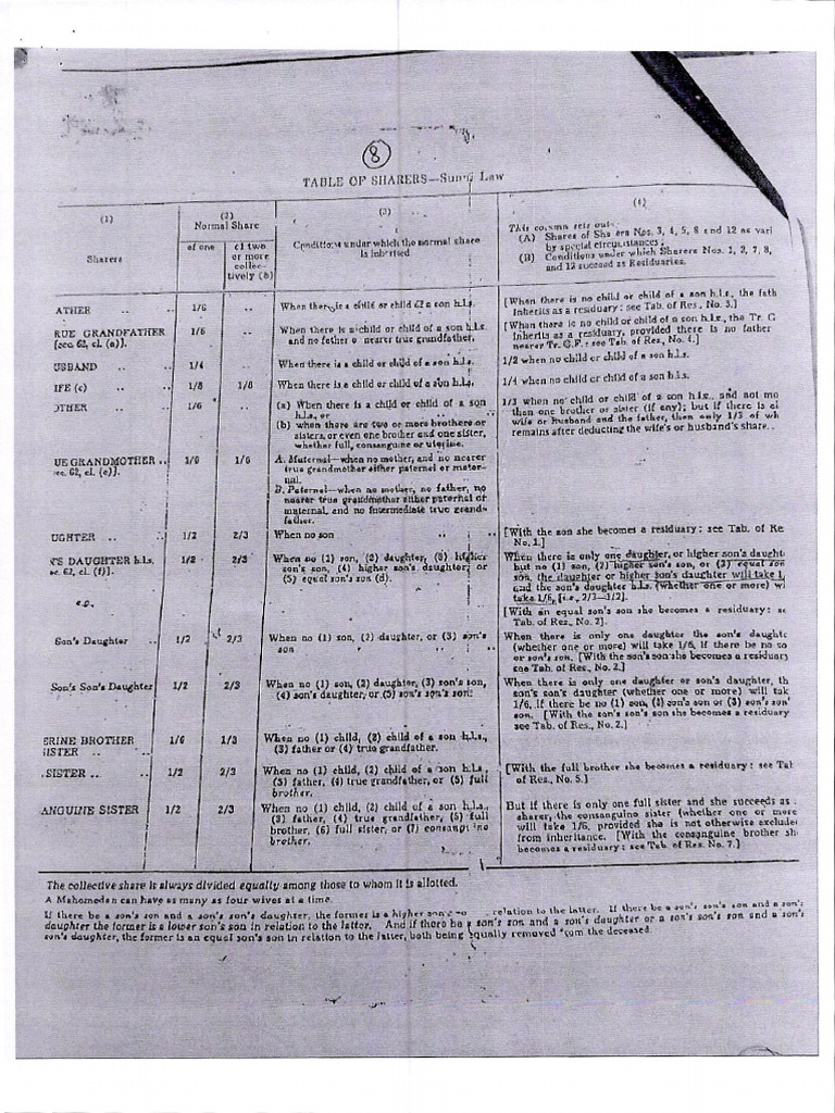 Inheritance Shares Under Islamic Law | PDF | Kinship And Descent | Family