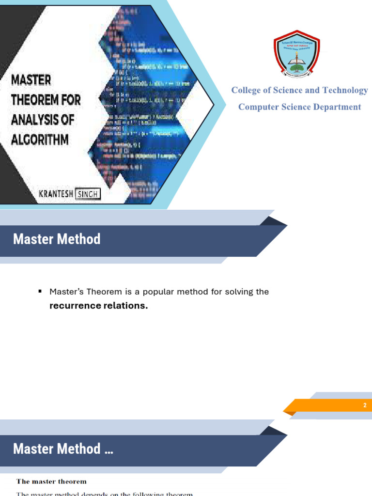 Master Method for Recurrence Relations | PDF