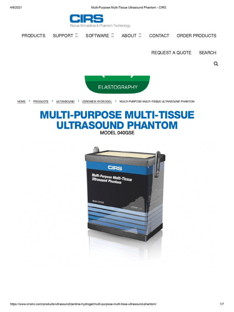 Multi-Tissue Ultrasound Phantom Model 040GSE | PDF | Medical Ultrasound ...
