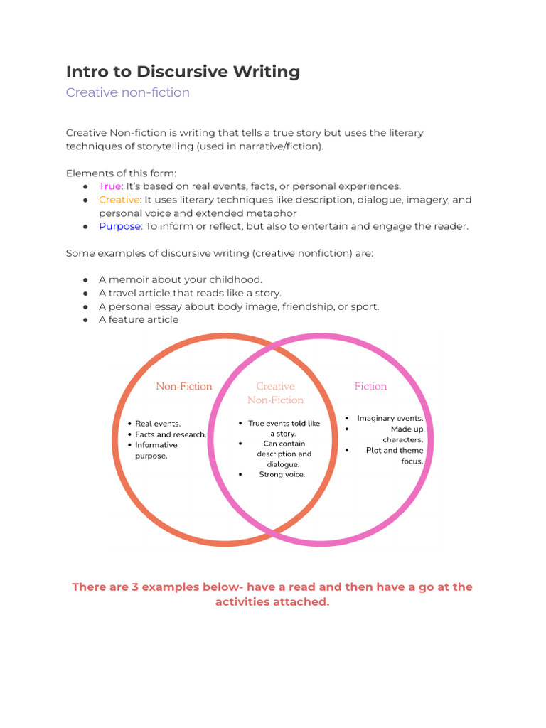 2Copy of Intro to Discursive | PDF | Clothing | Creative Nonfiction