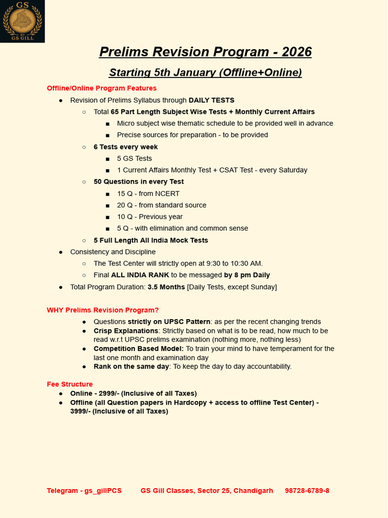 UPSC 2026 - Prelims Revision Program | PDF | Macroeconomics | Protected ...