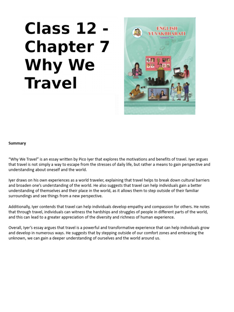 Benefits and Perspectives of Travel | PDF | Experience | Liberal Arts ...