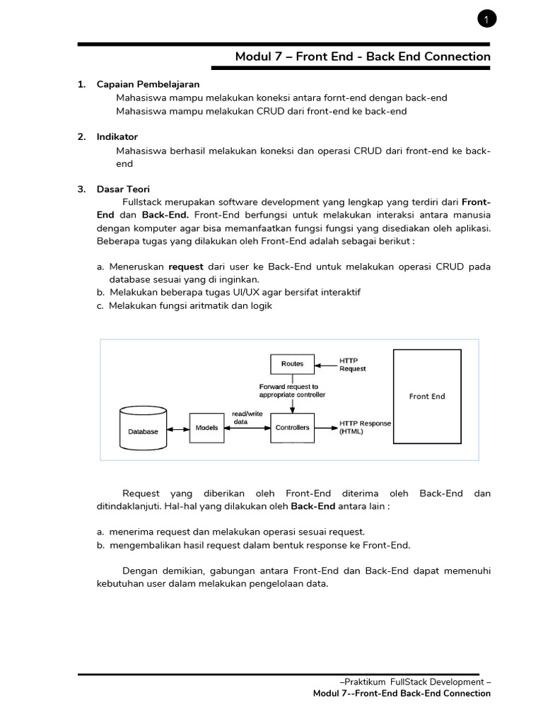 Koneksi Front-End dan Back-End CRUD | PDF