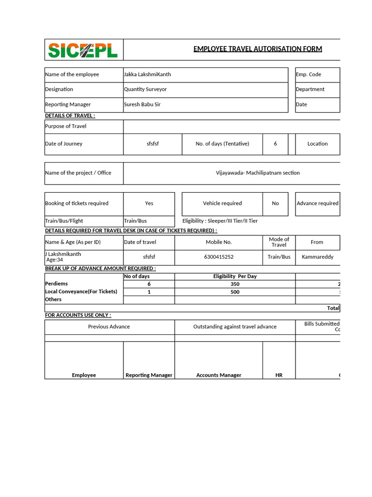 Travel Requisition 18-01-18 | PDF