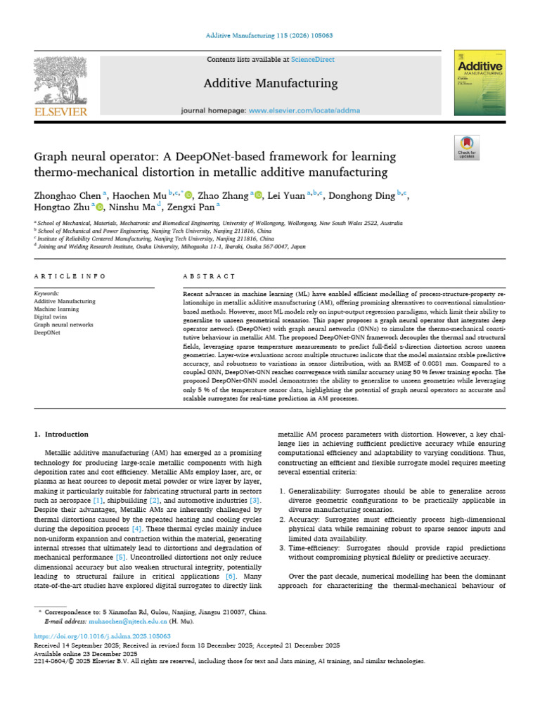 DeepONet-GNN for Metal AM Distortion | PDF | Machine Learning | Finite ...
