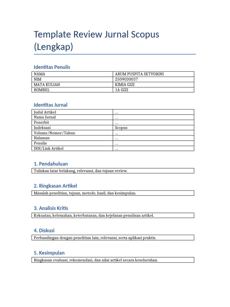 Template Review Jurnal Scopus Lengkap | PDF