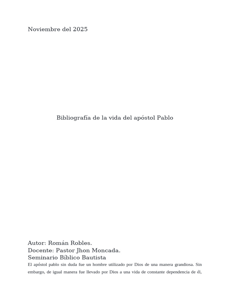 Vida y legado del apóstol Pablo | PDF | Pablo el apóstol | Jesús