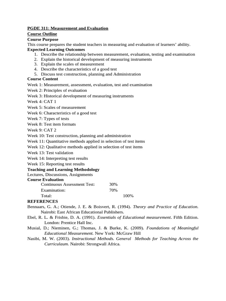 Measurement and Evaluation in Education | PDF | Validity (Statistics ...