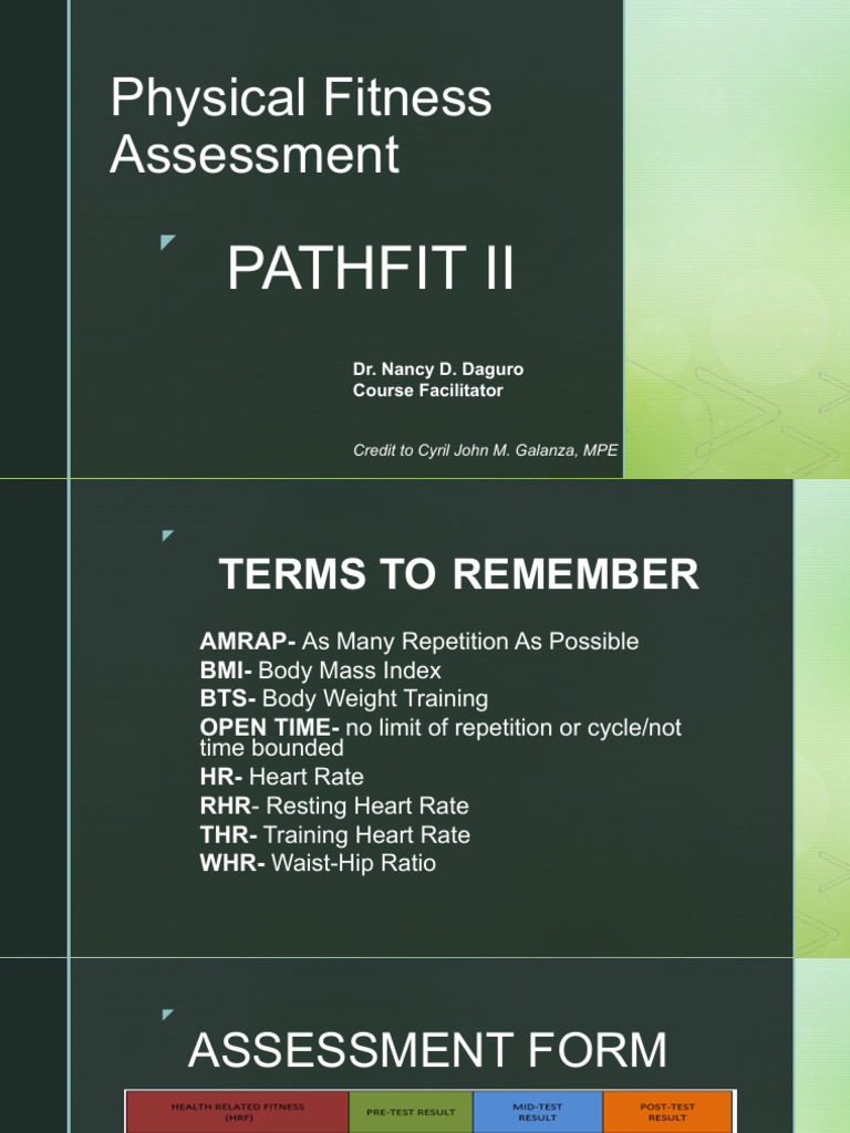 Physical Fitness Assessment Guide | PDF