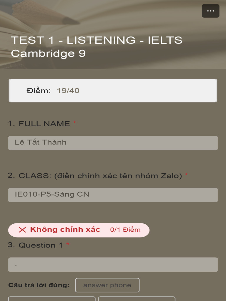 Test 1 - Listening - Ielts Cambridge 9 | PDF