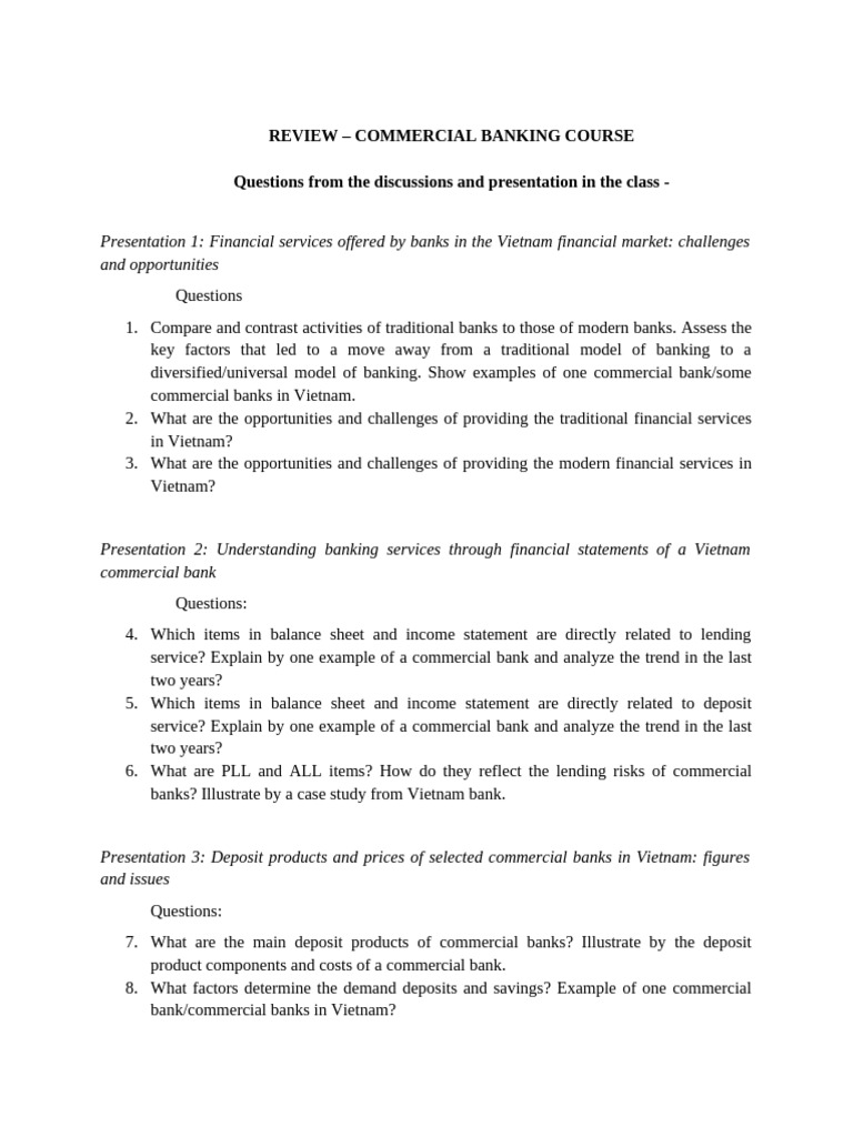Commercial Banking Course Overview | PDF | Banks | Credit