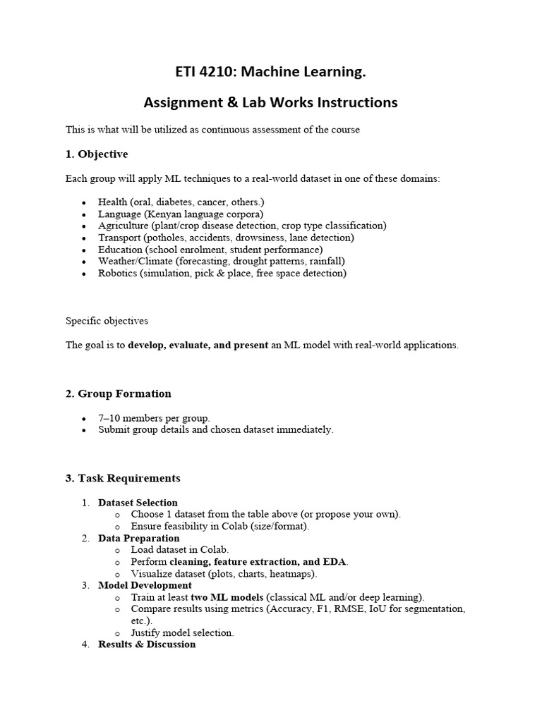 Machine Learning Project Guidelines | PDF | Machine Learning