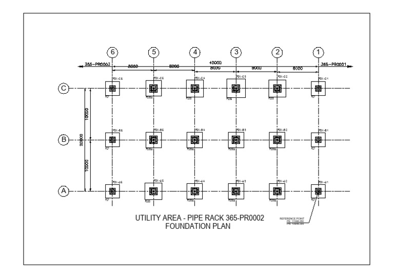 Utility Area Pipe Rack Foundation Plan | PDF