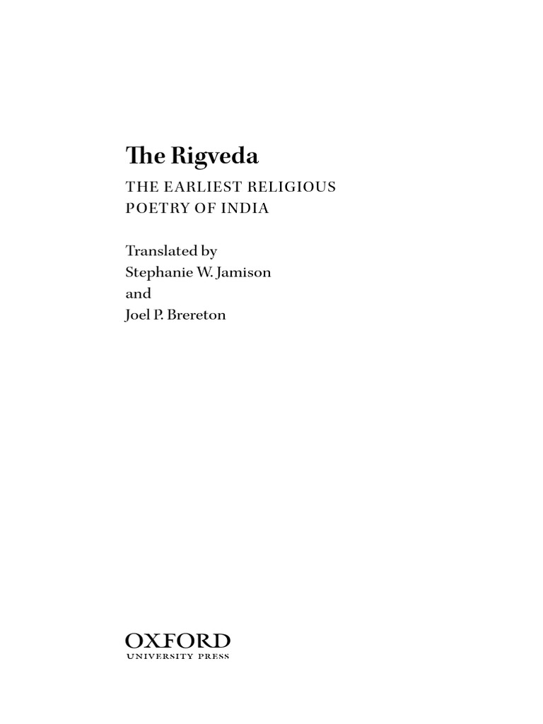 Rigveda: India's Earliest Poetry | PDF | Sacrifice | Vedas