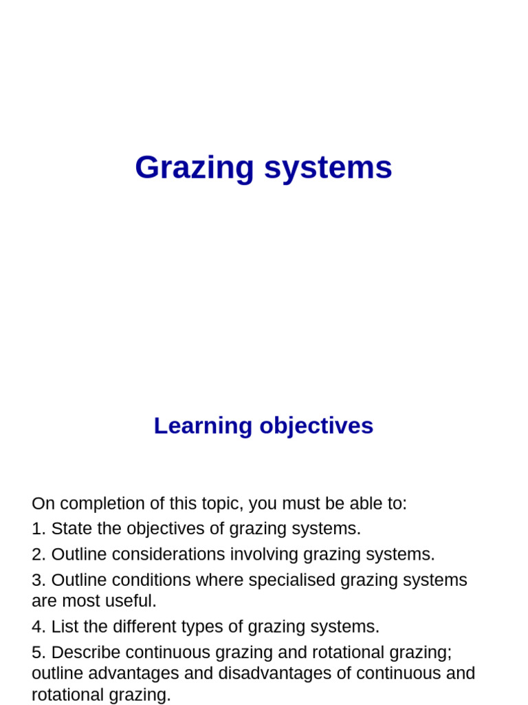 Understanding Grazing Systems and Techniques | PDF | Grazing ...