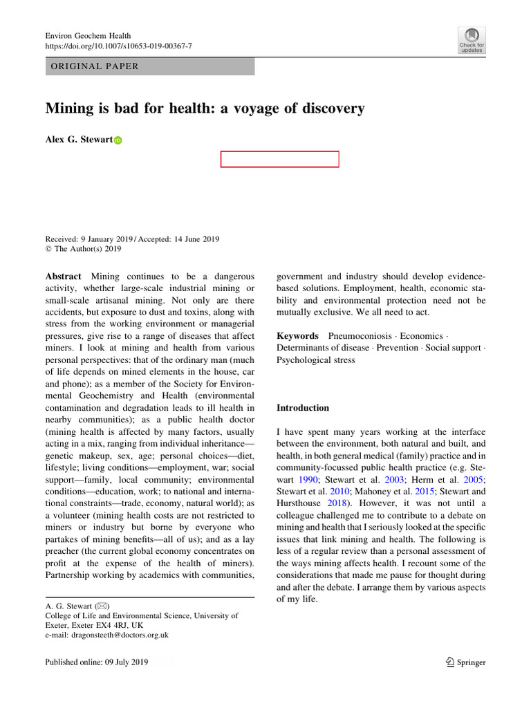 Mining's Health Risks Explored | PDF | Mining | Particulates