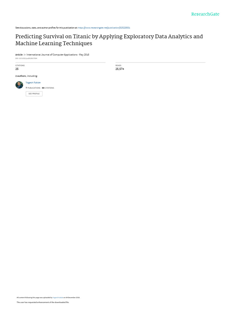 Titanic Survival Prediction with ML Techniques | PDF | Support Vector ...