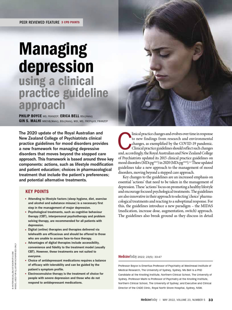 2020 Mood Disorders Management Guidelines | PDF | Major Depressive ...