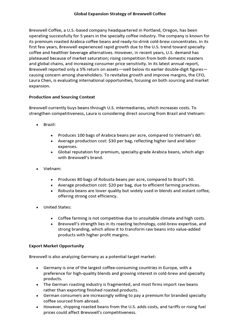 If Case Study | PDF | Coffee | Economies
