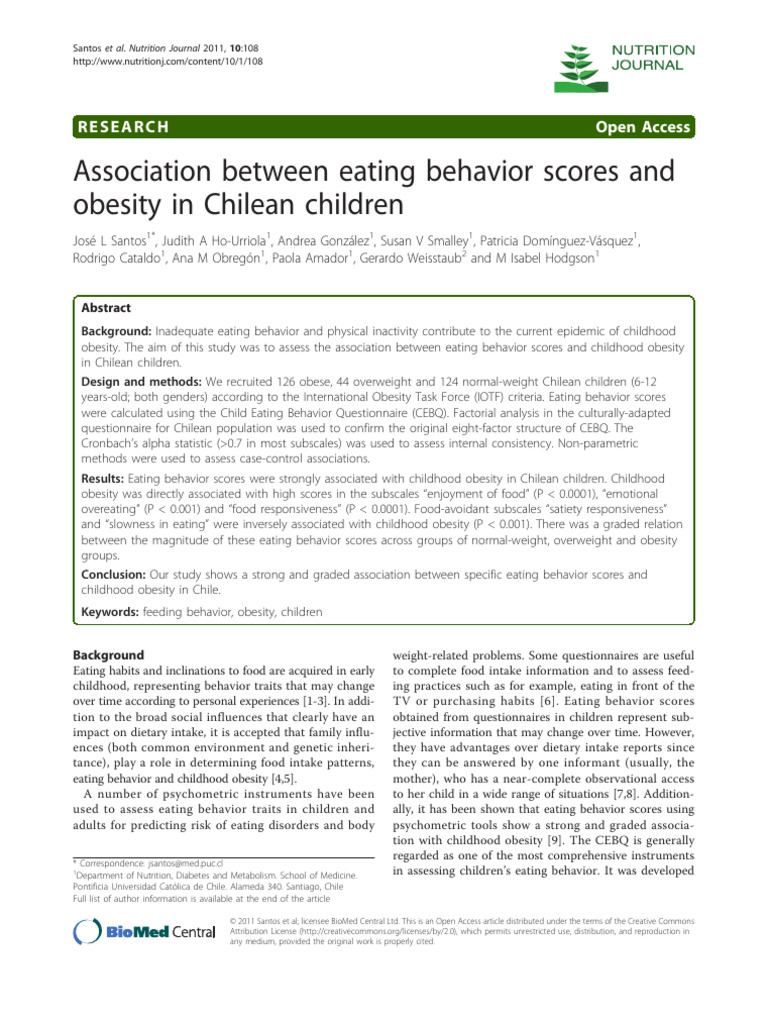 16210_obesity and Eating Behaviour | PDF | Obesity | Childhood Obesity