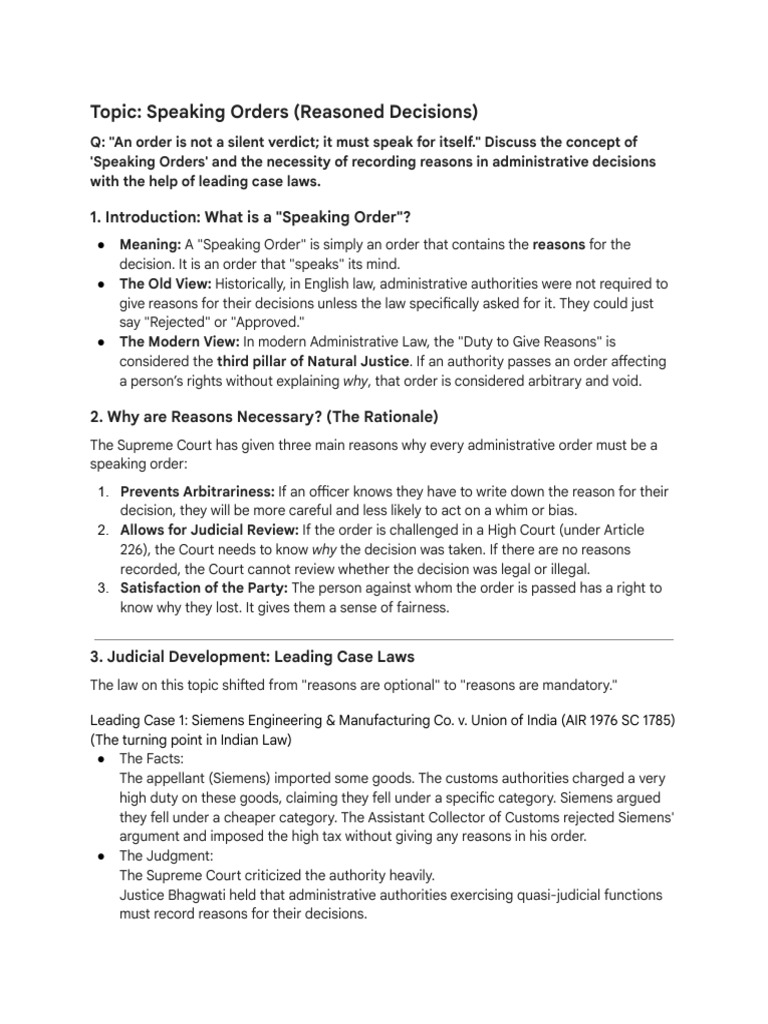 Speaking Order | PDF | Supreme Court Of The United States | Judgment (Law)