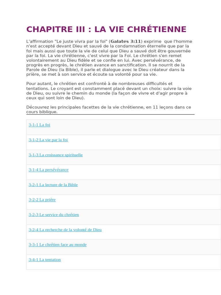 Les Fondements de la Vie Chrétienne | PDF | Dieu | Prière