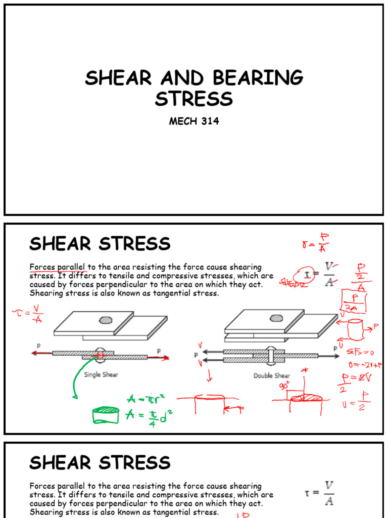 Shear and Bearing Stress Analysis | PDF