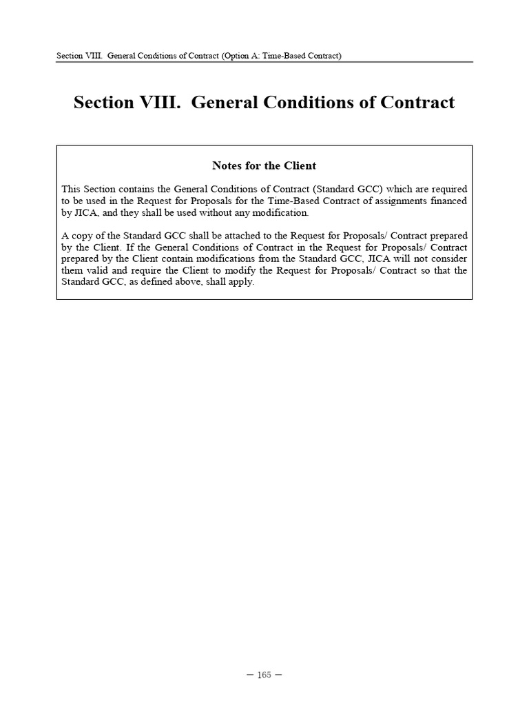 General Conditions for Time-Based Contracts | PDF | Bankruptcy ...