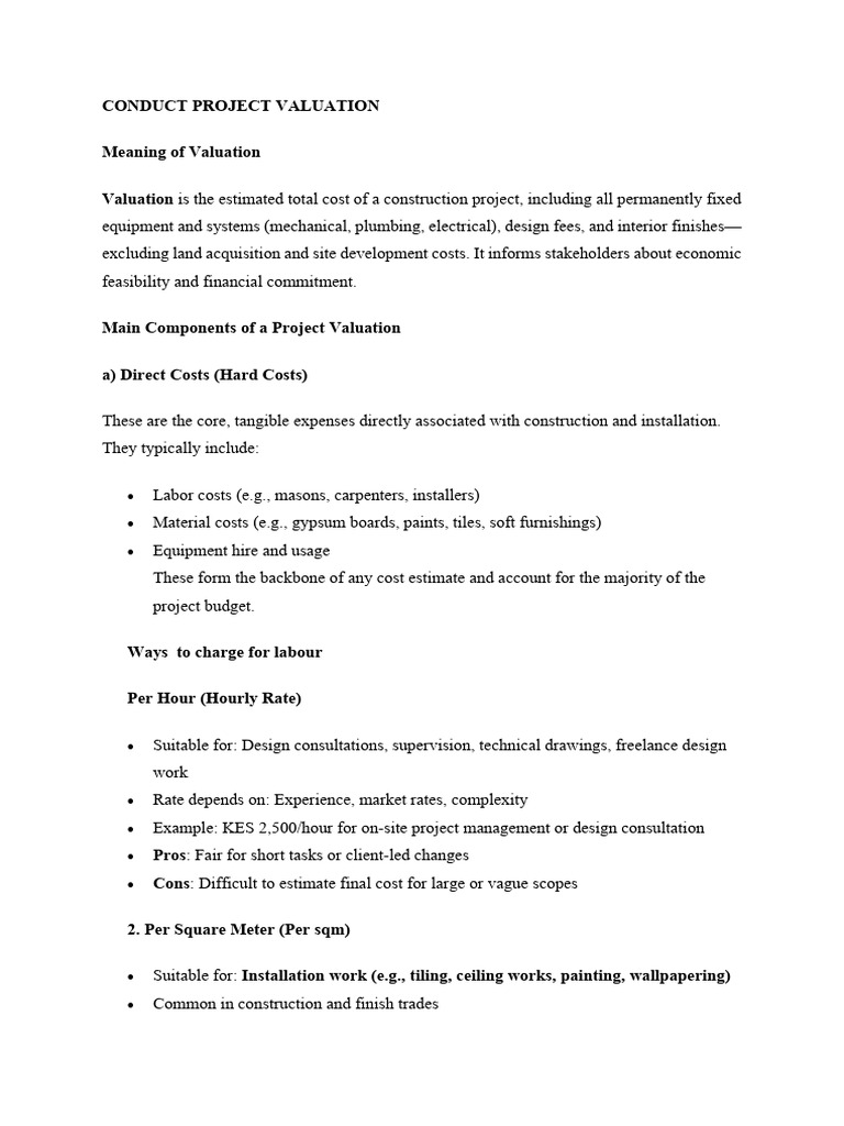 Construction Project Valuation Guide | PDF | Real Estate Appraisal ...