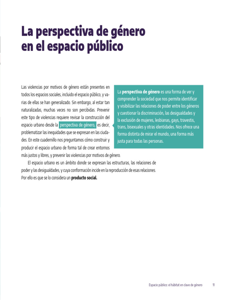 La Perspectiva de Genero en El Espacio Publico.-11-24 | PDF | Acoso ...