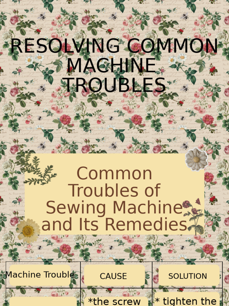 Common Sewing Machine Troubles & Fixes | PDF | Sewing Machine | Sewing ...