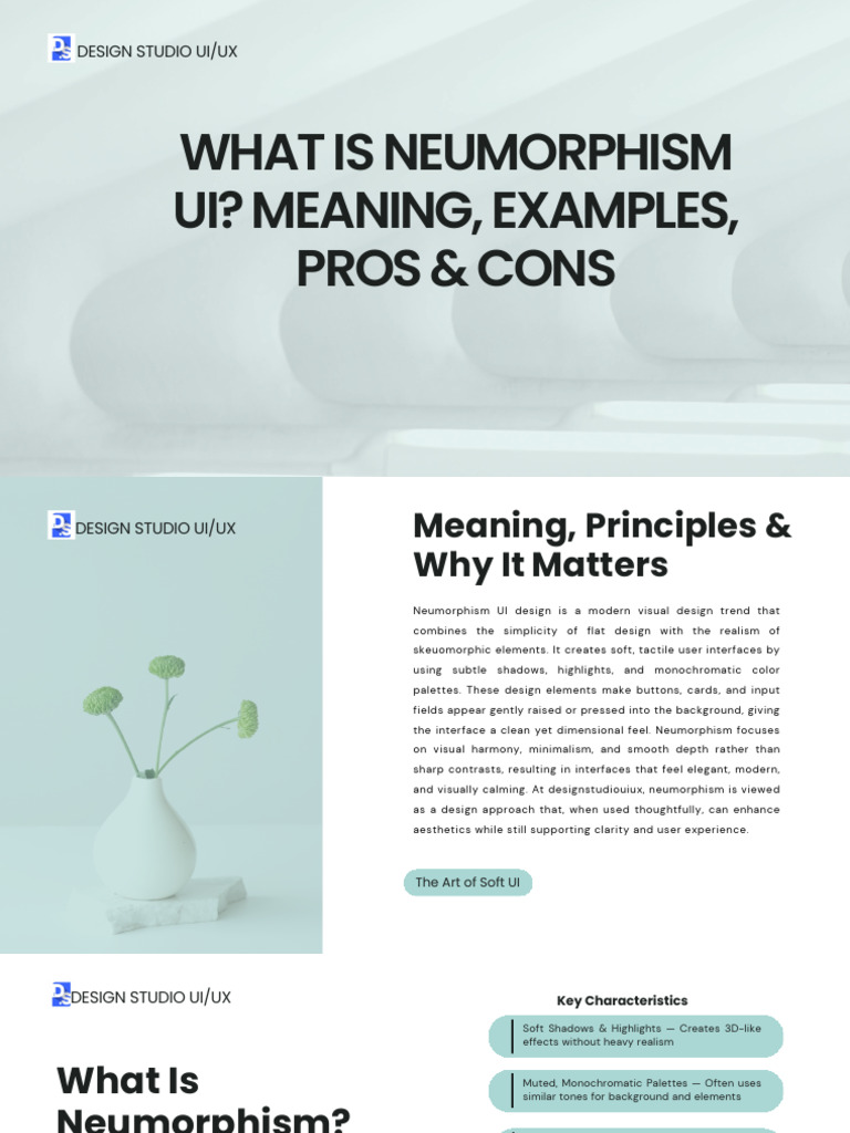 Neumorphism UI: Meaning, Pros & Cons | PDF | User Interface | User ...