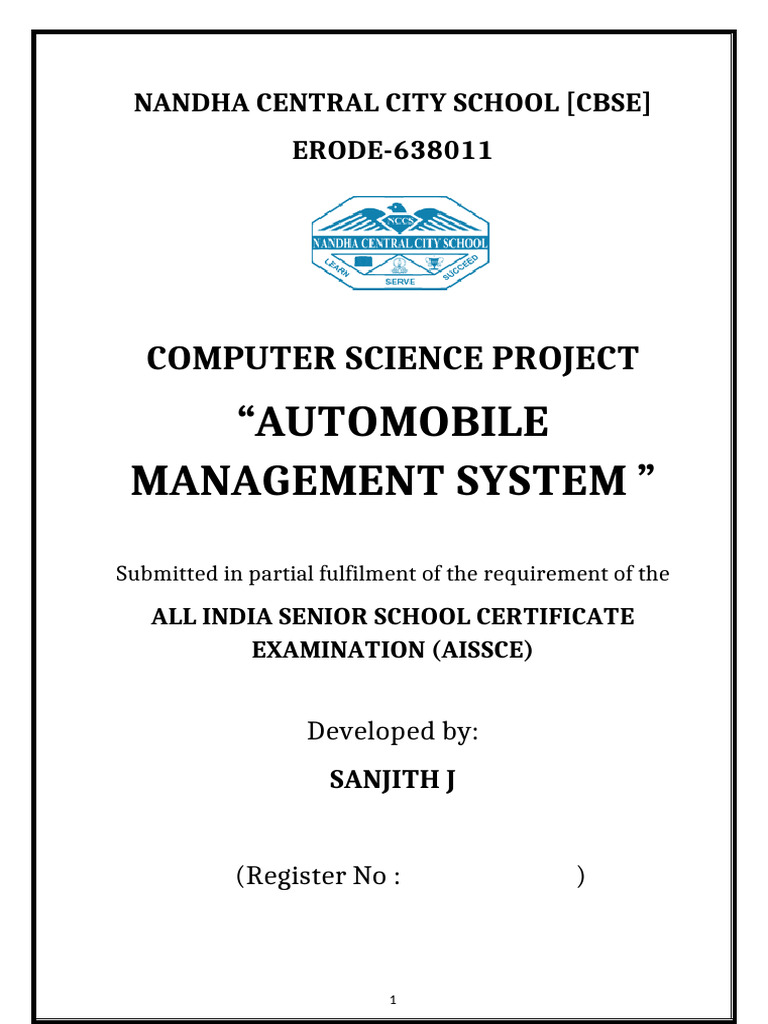 Sanjith Cs Project | PDF | Computing