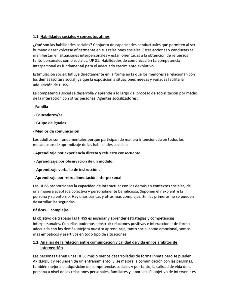 Habilidades Sociales y Comunicación Efectiva | PDF | Las emociones ...