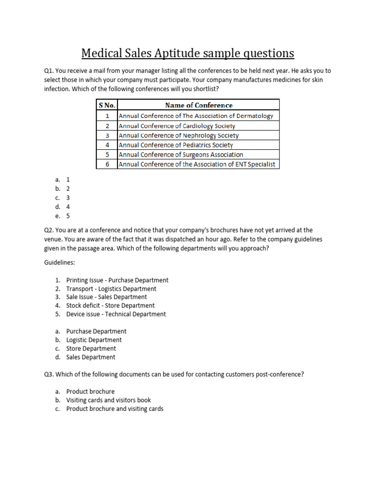 4.6.14-Medical Sales & Aptitude | PDF