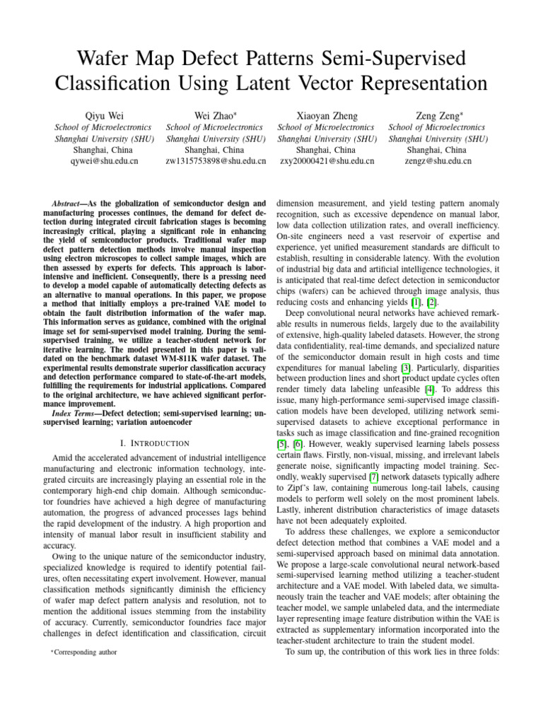 Semi-Supervised Defect Detection in Wafers | PDF | Computational ...