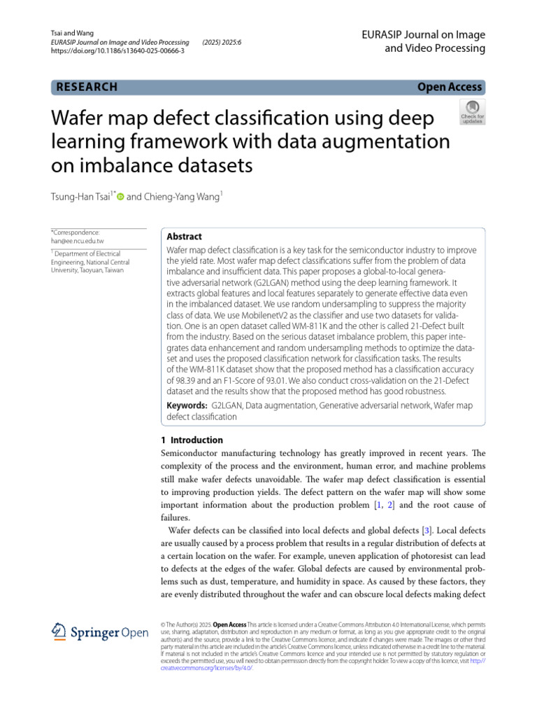 Wafer Map Defect Classification with G2LGAN | PDF | Support Vector ...